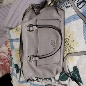 Coach Mini Emma Refined Pebble Leather Satchel Crossbody-GREY